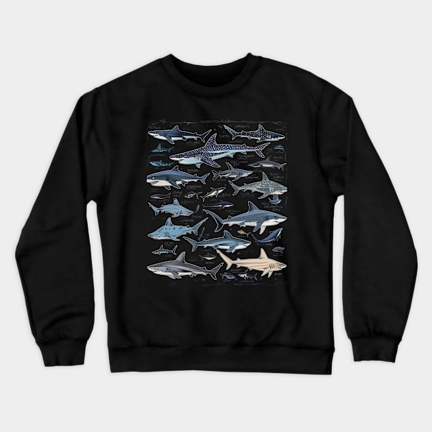 Shark Fearless Free-diving Crewneck Sweatshirt by Terrence Torphy